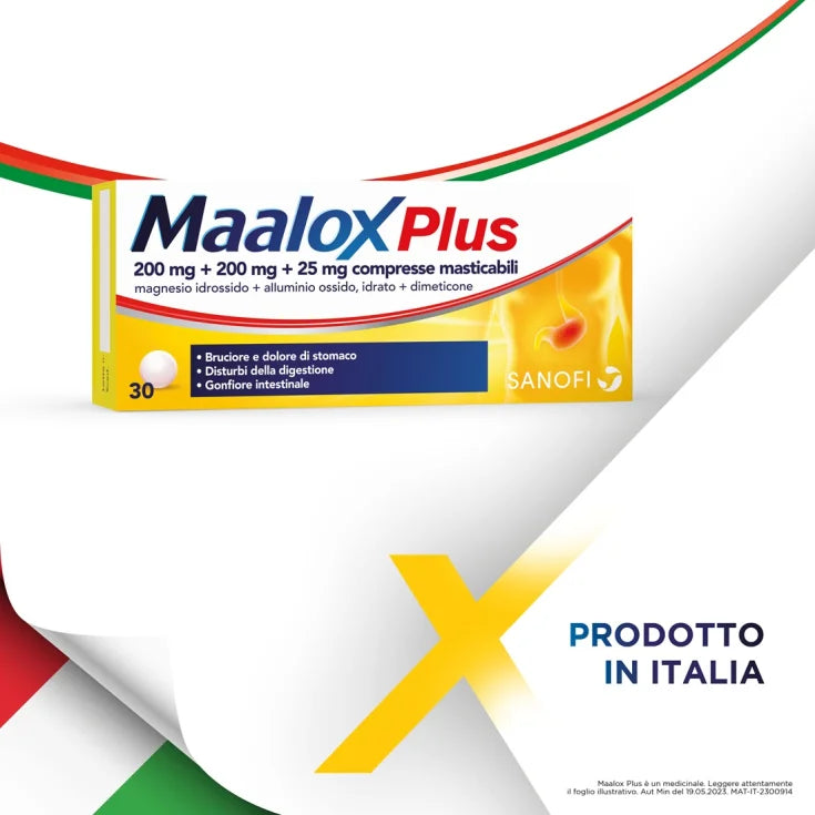 Maalox Plus 30 Compresse Masticabili - Maalox plus 30 compresse masticabili