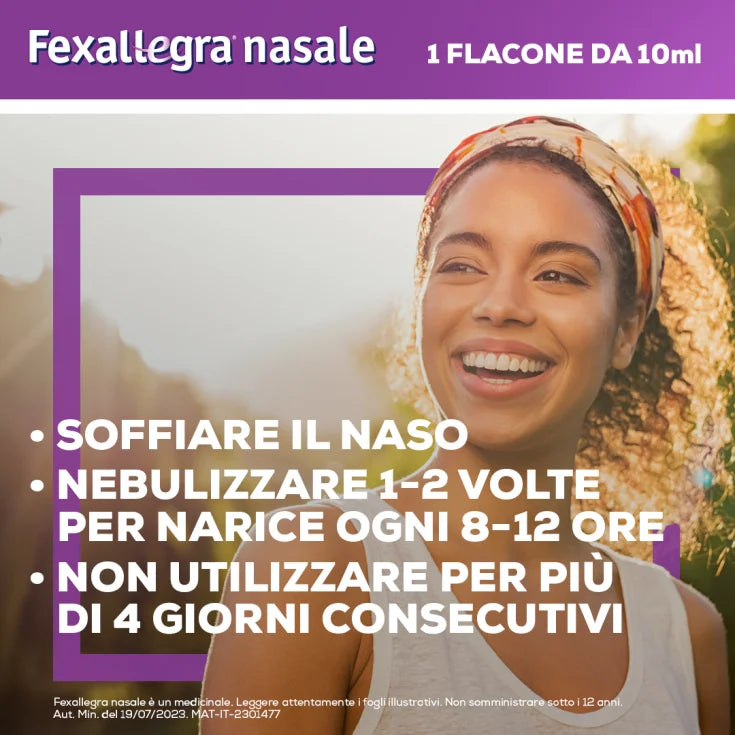 Fexallegra Spray Nasale Antistaminico Decongestionante Contro Rinite Allergica 10 ml - Fexallegra Spray Nasale Antistaminico