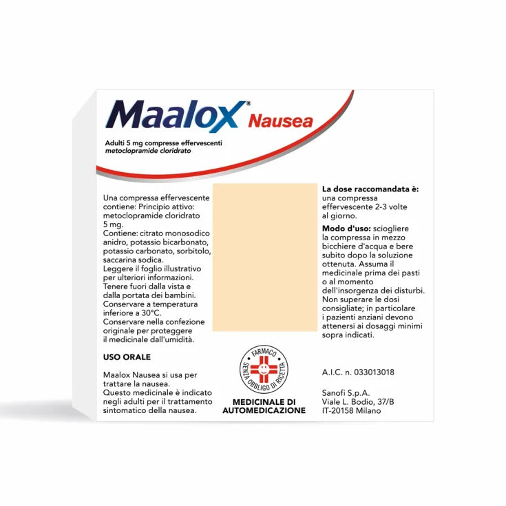 Maalox Nausea 20 Compresse Effervescenti 5mg