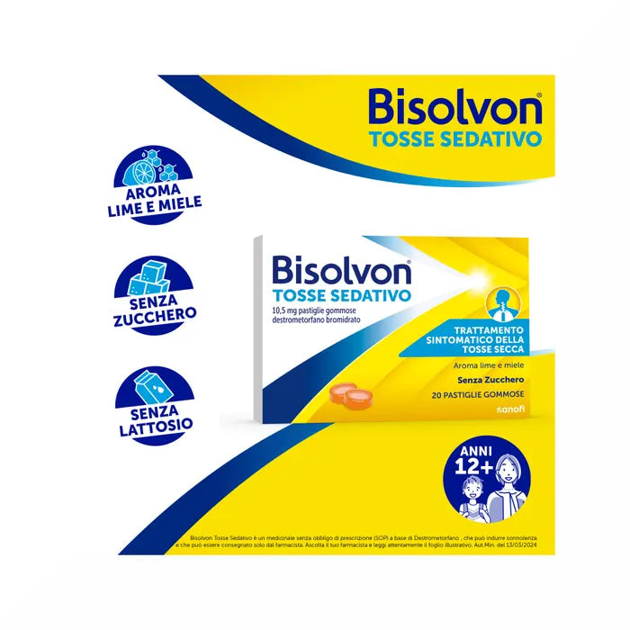 Bisolvon Tosse Sedativo Per Tosse Secca 20 Pastiglie Gommose