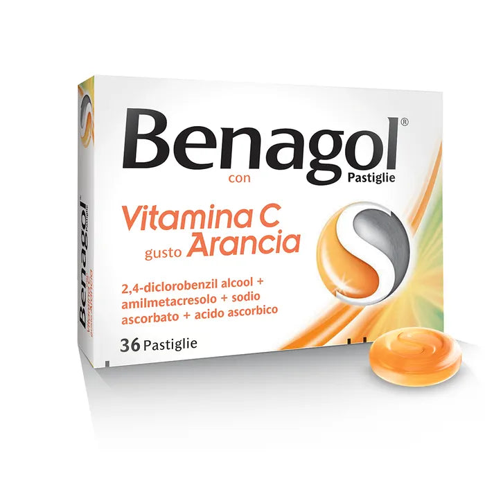 BENAGOL VITAMINA C GUSTO ARANCIA36 PASTIGLIE - benagol vitamina c gusto arancia 36 pastiglie