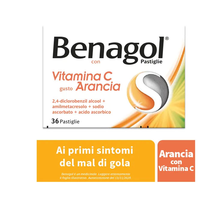 Benagol Vitamina C 36 Pastiglie Gusto Arancia - Benagol Vitamina C 36 Pastiglie Gusto Arancia