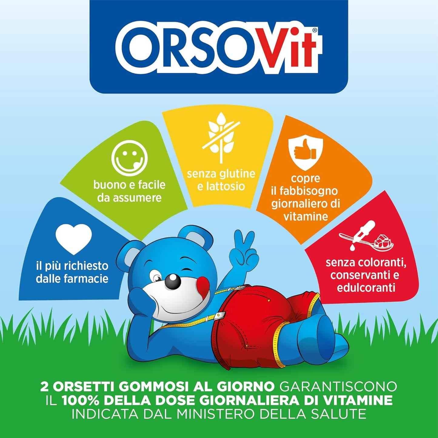 Orsovit Multivitaminico Bambini 90 Caramelle Gommose Gusto Frutta