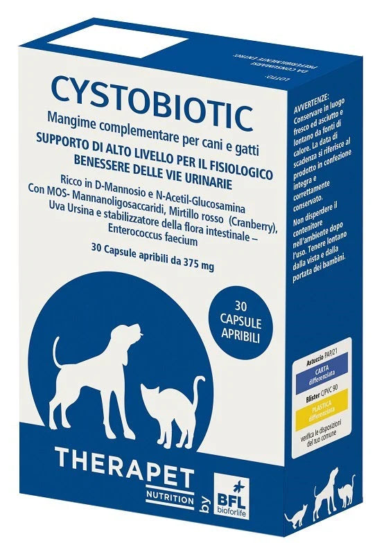 Cystobiotic Therapet 30 Capsule – Integratore Urologico per Cani e Gatti