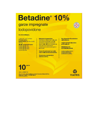Betadine 10 Garze Impregnate 10x10cm