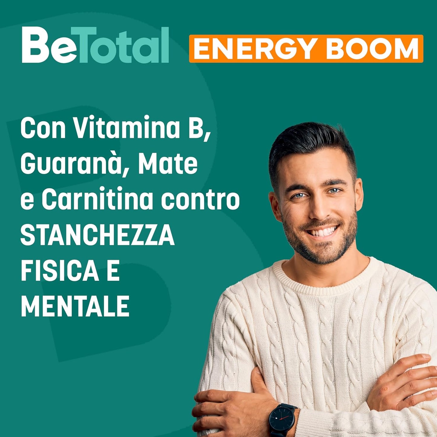 Betotal Energy Boom, Integratore Alimentare con Vitamine B, Guaranà, Mate e Carnitina, effetto tonico per ricaricare le energie in caso di stanchezza, Gusto Frutti Rossi, 20 stick