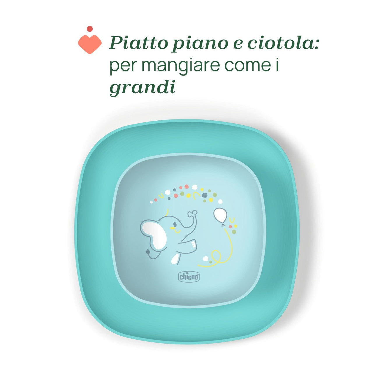 Chicco Set Pappa, Piattini e Posate Per Bambini, Azzurro, 12+ Mesi