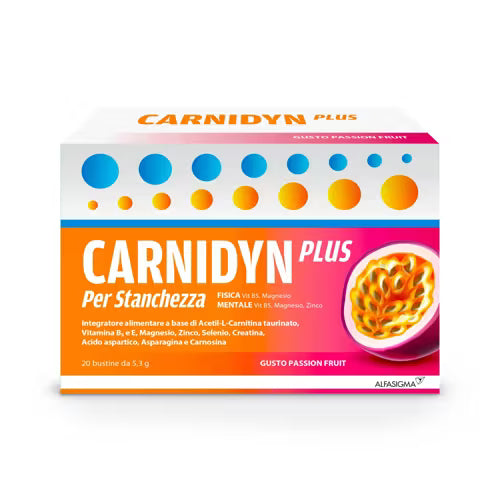 Carnidyn Plus Stanchezza Fisica Mentale gusto Passion Fruit 20 Bustine