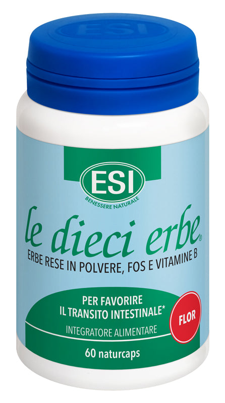 ESI Le Dieci Erbe Flor - Integratore per Intestino Pigro, 60 Naturcaps