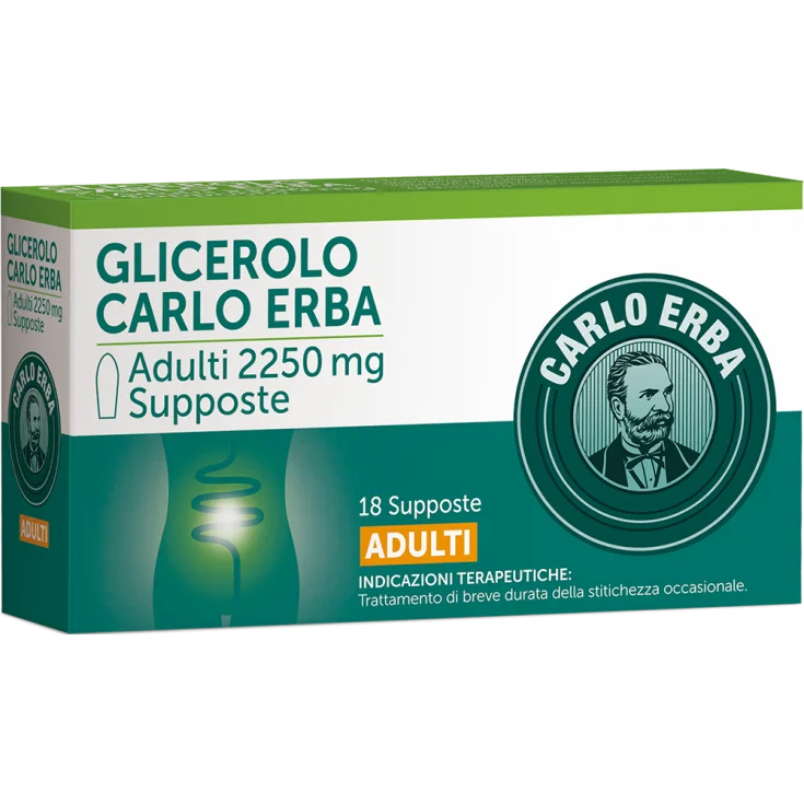 Glicerolo*ad 18supp 2250mg - carlo erba glicerolo 18 supposte per adulti 2250mg