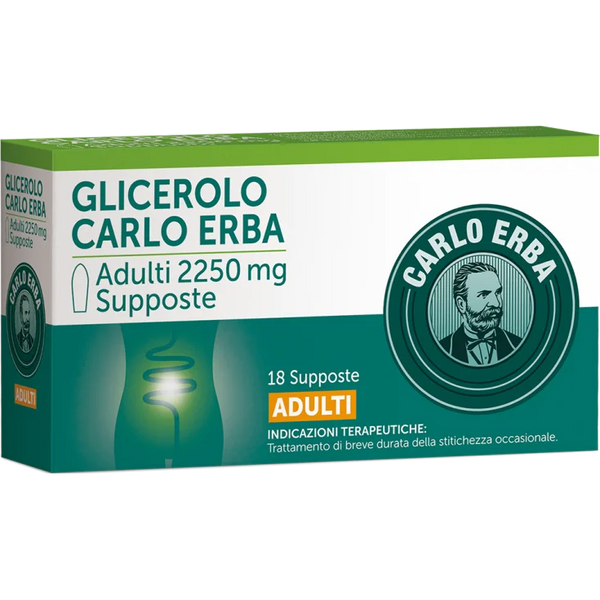 carlo erba glicerolo 18 supposte per adulti 2250mg