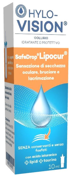 Hylovision Safe Drop Lipocur, Collirio Idratante e Protettivo, 10ml