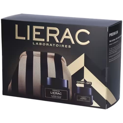 Lierac Cofanetto Premium con Crema Soyeuse Premium Idratante 50 ml+ Crema Regard Premium Anti-Rughe 20 ml + Pochette in Regalo