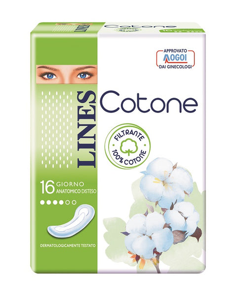 Lines Cotone 16 Assorbenti Sottili Giorno Anatomici Distesi