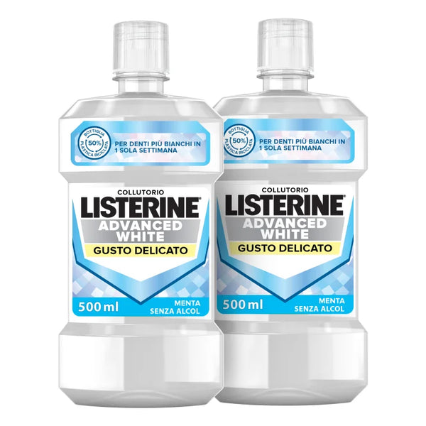Listerine Advanced White Collutorio Gusto Delicato Bundle 2x500ml