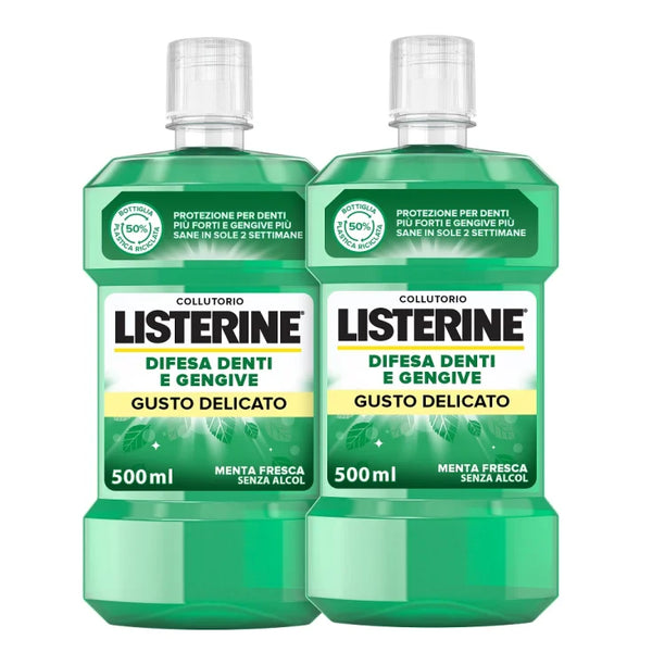 Listerine collutorio bipacco difesa denti e gengive 2x500ml