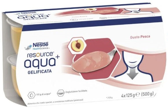 Nestle Resource Aqua+ Gelificata Gusto Pesca 4x125g