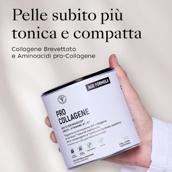 Age Formula Pro Collagene 240g, Mix di Aminoacidi e Vitamina C, Farmacisti Preparatori