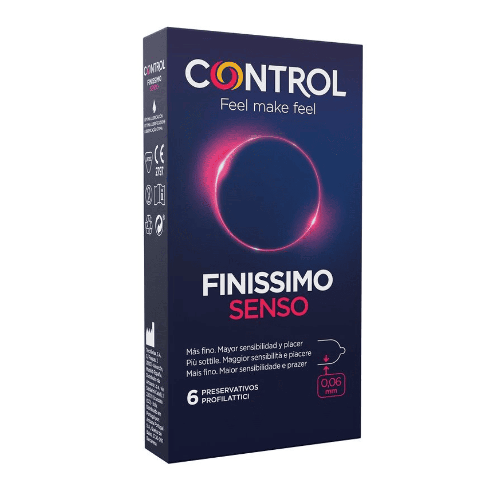 Control Finissimo Senso – Profilattico Ultra-Sottile con Lubrificante Sensoriale | 6 pz