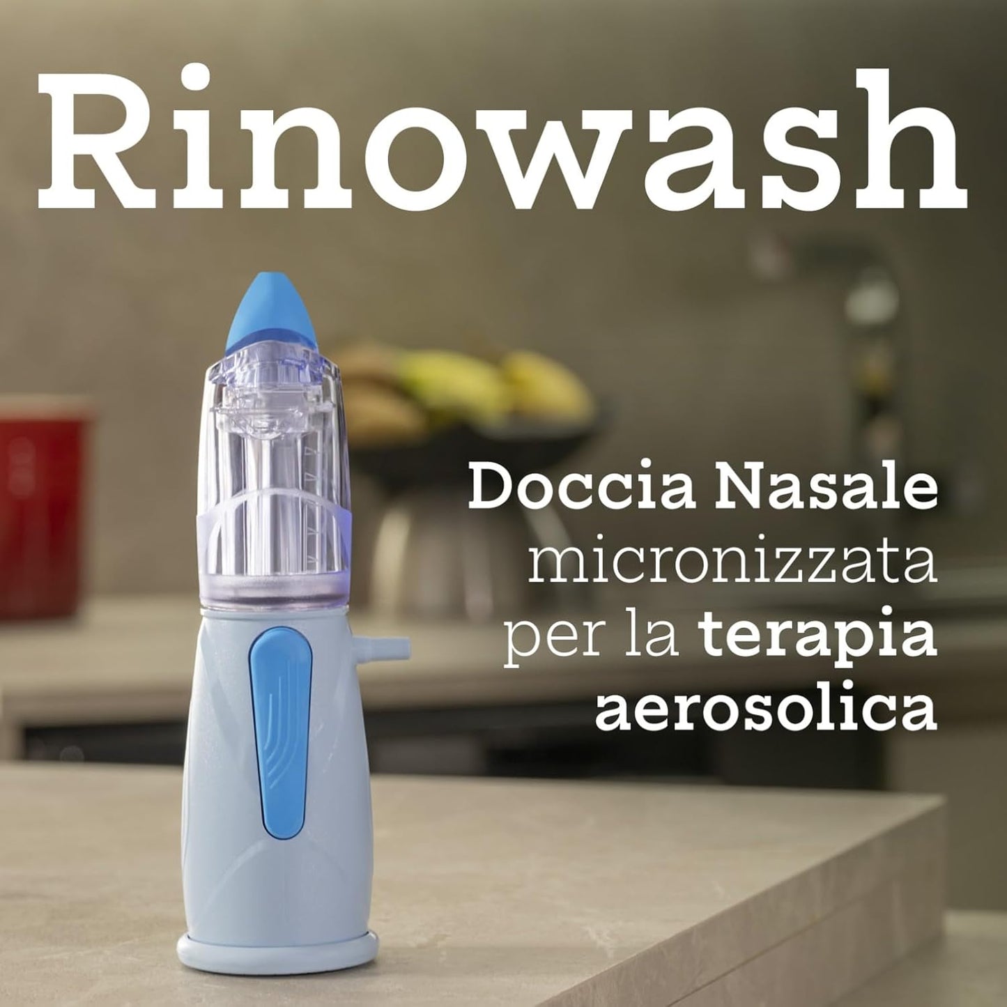 RINOWASH, Doccia Nasale Micronizzata per la Terapia Aerosolica, Adatto per Adulti e Bambini