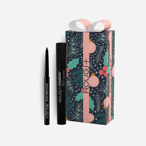 Rougj Cofanetto di Natale 01 Volume e Definizione Matita Nera Occhi + Mascara Evadamo
