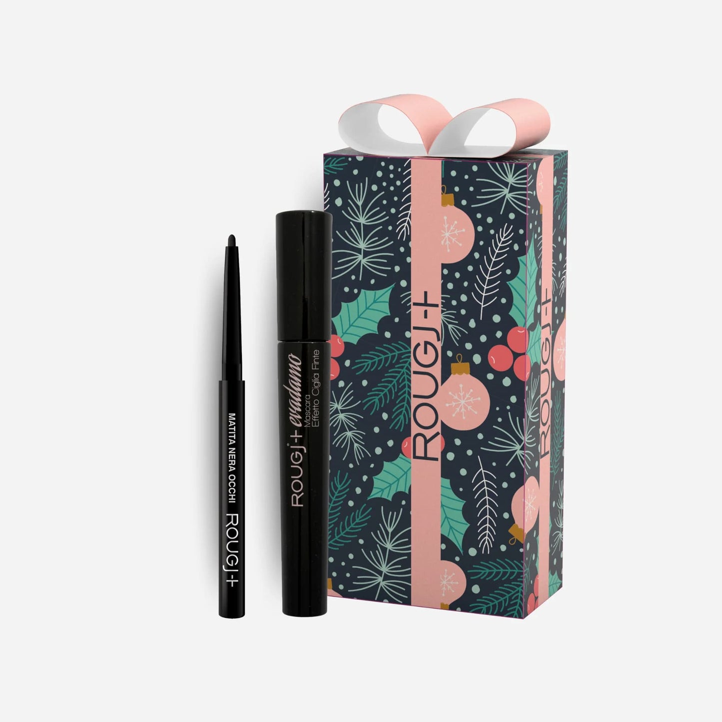 Rougj Cofanetto di Natale 01 Volume e Definizione Matita Nera Occhi + Mascara Evadamo
