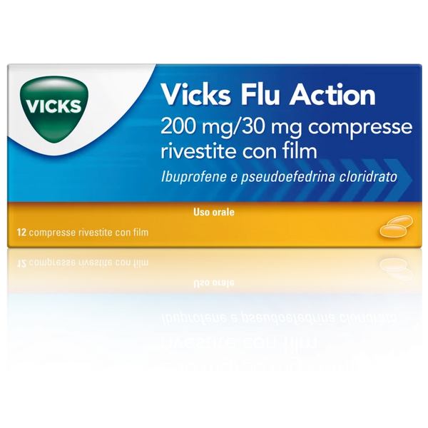 VICKS FLU ACTION 200+30MG 12 COMPRESSE