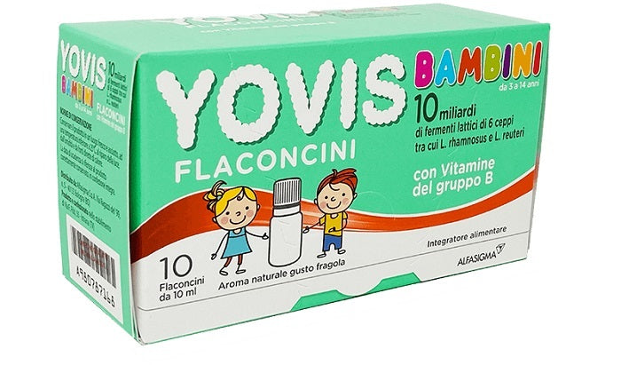 Yovis Bambini Fermenti Lattici 10 Flaconcini Gusto Fragola - Yovis Bambini Fermenti Lattici 10 Flaconcini Gusto Fragola