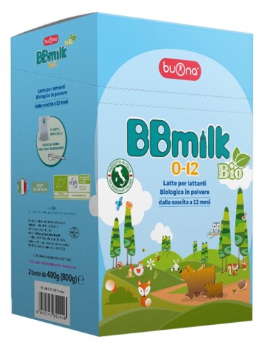 BBmilk 0-12 Latte Bio in polvere per neonati 2x400g