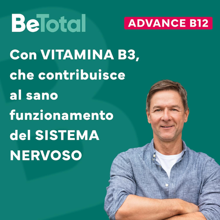 Betotal Advance B12, a base di vitamina B12, riattiva la tua energia fisica e mentale, adulti 50+, 15 Flaconcini