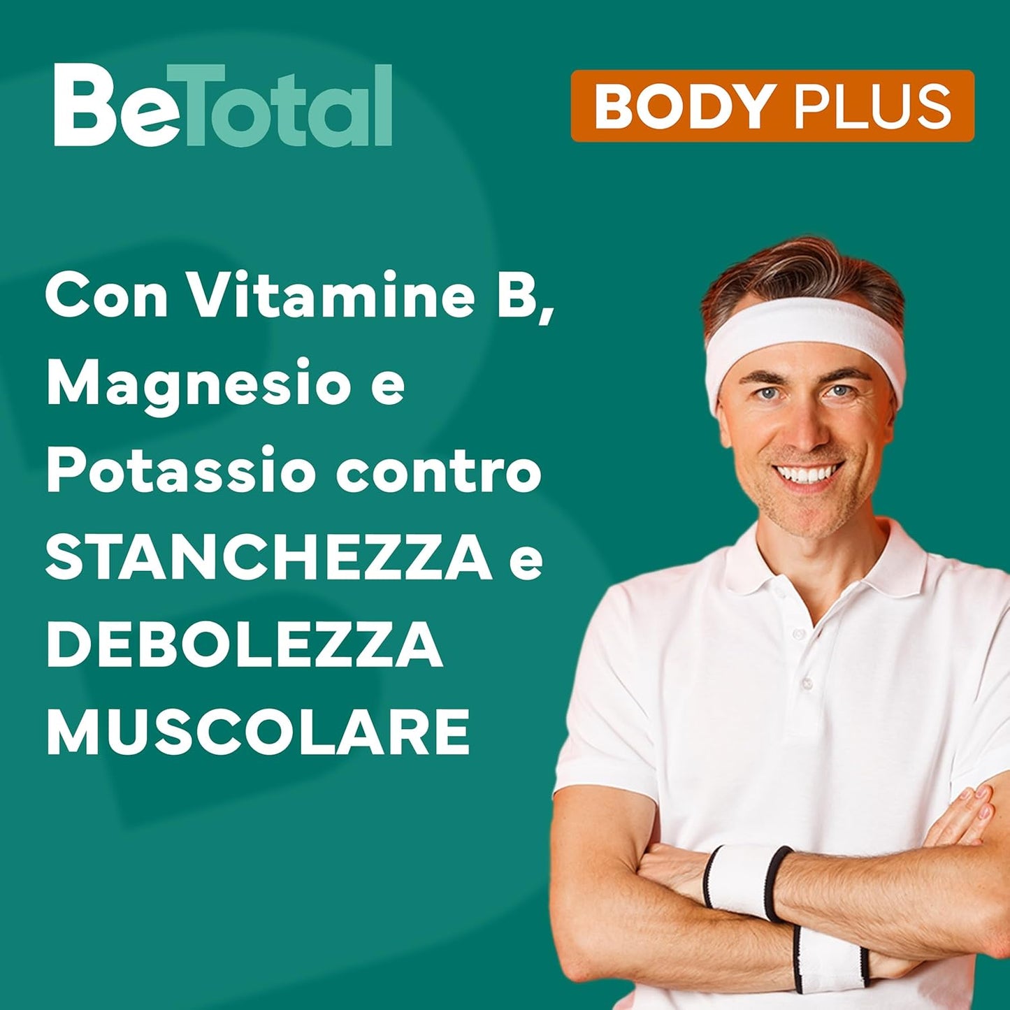 Be-Total Body Plus, Integratore Alimentare a base di vitamine del gruppo B, con Magnesio e Potassio contro stanchezza e debolezza muscolare, 20 Bustine