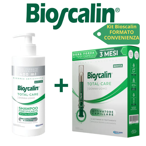 Kit Completo Total Care - Attivatore capillare Anticaduta 3 Mesi + Shampoo Rinforzante 400 ml