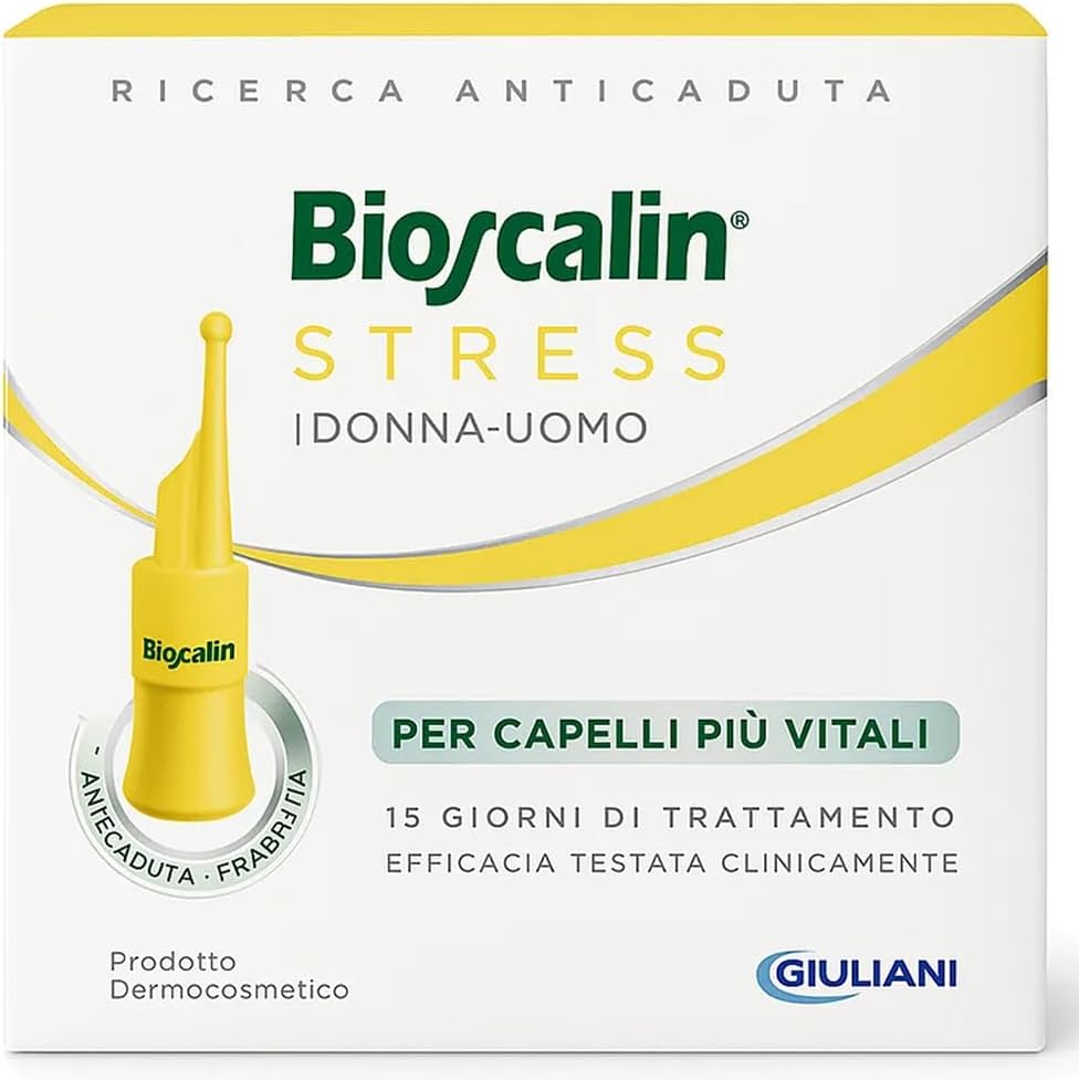 Bioscalin Trattamento Anticaduta in Fiale – 7 Monodosi – Per Uomo e Donna – Azione Rinforzante Contro la Caduta da Stress
