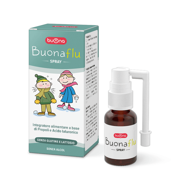 Buonaflu Spray - integratore per gola con propoli e acido ialuronico 20 ml