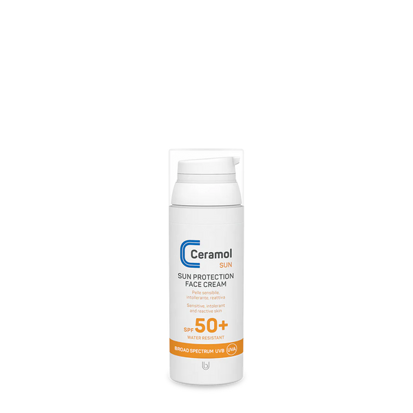 Ceramol Sun Face Cream Crema Solare Viso Pelle Sensibile Spf50+ 50ml