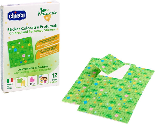 Chicco Cerotti Sticker Colorati e Profumati alla Citronella, multicolore, 12pz