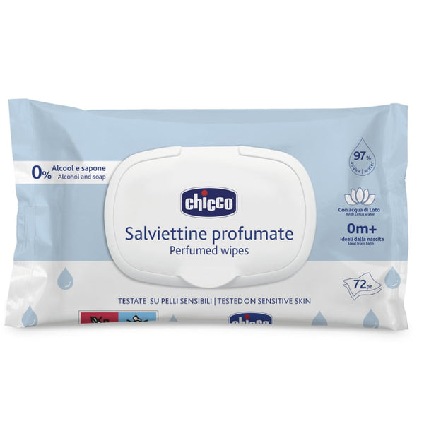 Chicco Salviette Profumate, Testate su Pelli Sensibili, Ideali dalla Nascita, 72 Salviettine