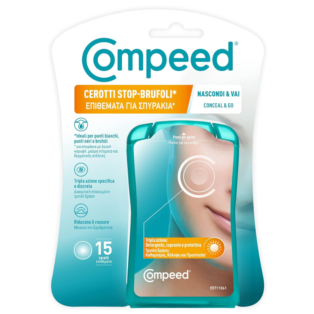 Compeed Stop brufoli Cerotti per Brufoli Mascherano le imperfezioni 15pz - Compeed Stop brufoli Cerotti