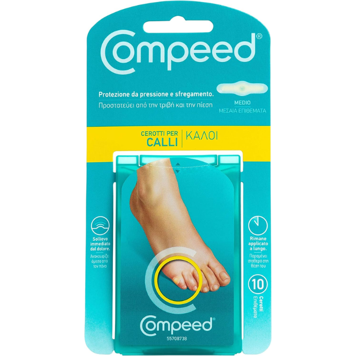 Compeed Cerotti Per Calli, Formato Medio, Cerotti, Lunga Durata, 10 Unità
