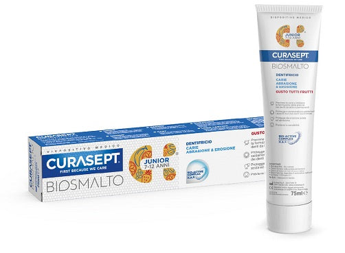 Curasept Biosmalto Dentifricio Junior 7-12 anni, Previene le Carie, 75ml