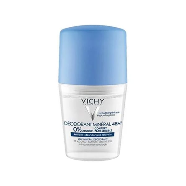 Vichy Deodorante Mineral Roll-on, Antiodore Fresco per 48h, 50ml