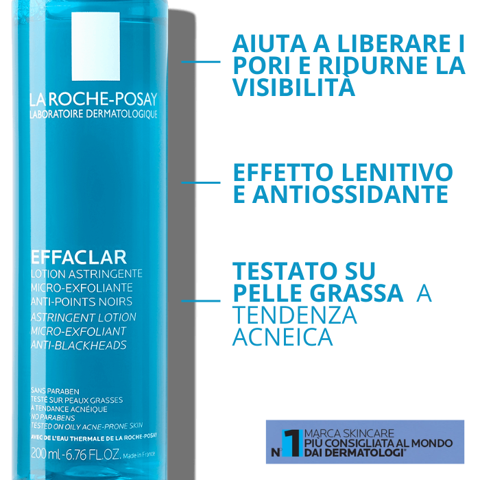 La Roche Posay Effaclar Lozione Astringente Micro-esfoliante 200ml - La Roche Posay Effaclar Lozione Astringente Micro-esfoliante 200ml