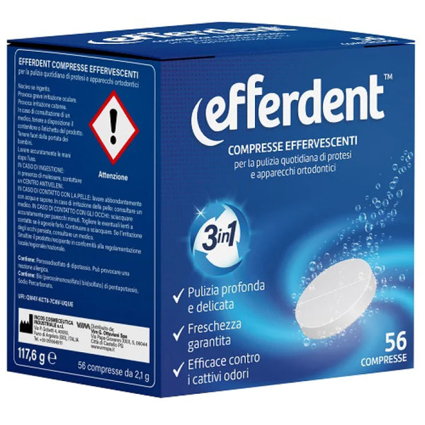 Efferdent Effervescenti 56 Compresse per pulizia dentiera