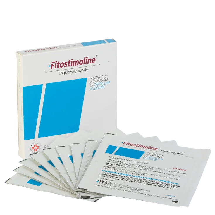 Fitostimoline*10garze 15% - fitostimoline 15% garze impregnate 10 pezzi