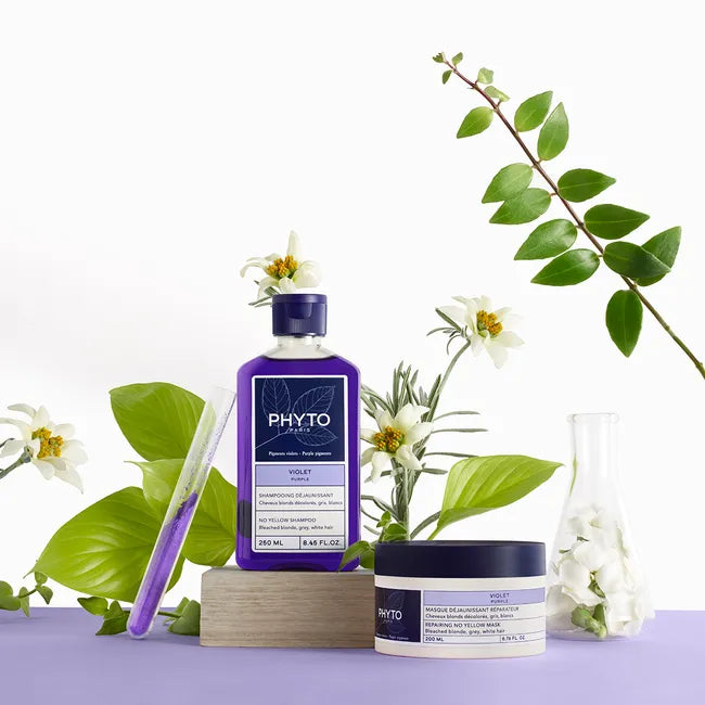 Phyto Violet Maschera Anti-giallo Riparatrice Per Capelli Decolorati, Grigi e Bianchi 200ml - gamma phyto violet