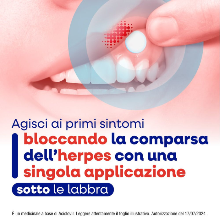 Herpmed Labiale Compresse Buccali Mucoadesive Aciclovir, Trattamento per Herpes, 2 Compresse