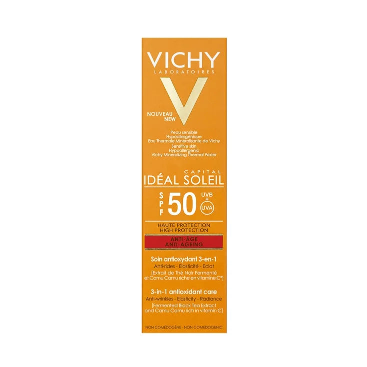 Vichy Ideal Soleil Crema Solare Viso Antietà Spf50 50ml - Vichy Ideal Soleil Crema Solare Viso Antietà Spf50 50ml