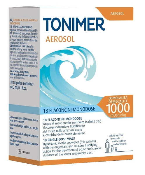 Tonimer Aerosol 1000 – Soluzione Isotonica per Aerosol | 18 Fiale Monodose