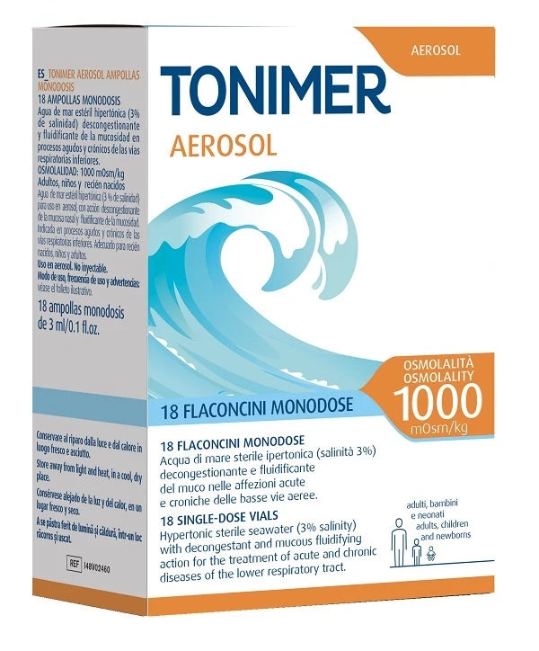 Tonimer Aerosol 1000 – Soluzione Isotonica per Aerosol | 18 Fiale Monodose
