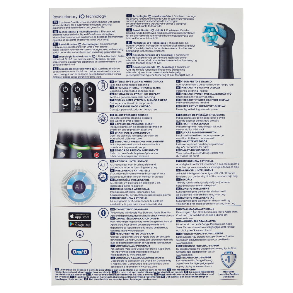 Oral-B iO Series 6s Spazzolino Elettrico Denti Ricaricabile Black Lava, Con 2 testine e custodia Spazzolino